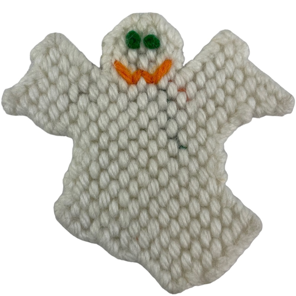 Handmade Cross-stitch Spooky Halloween Ghost Pin Brooch Small Cute Haunted Boo